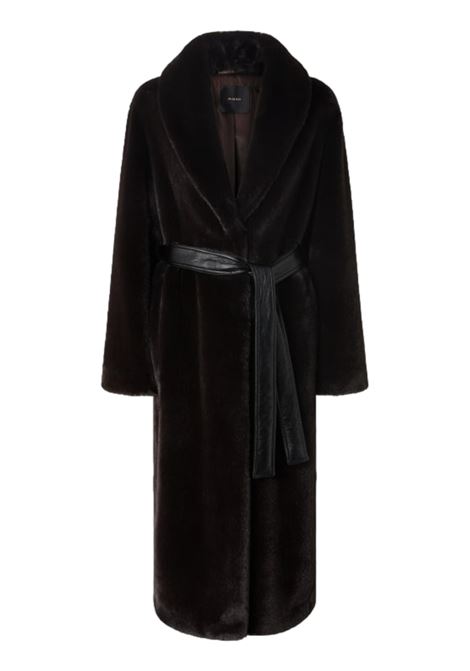 Cappotto lungo effetto pelliccia con cintura PINKO | Cappotti | 103824 A1ZMM28